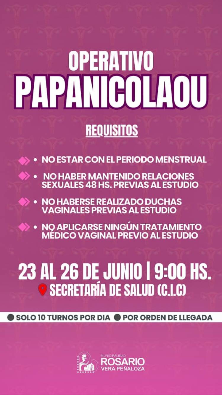 C.I.C.: Operativo de Papanicolaou gratuito en la Secretaría de Salud