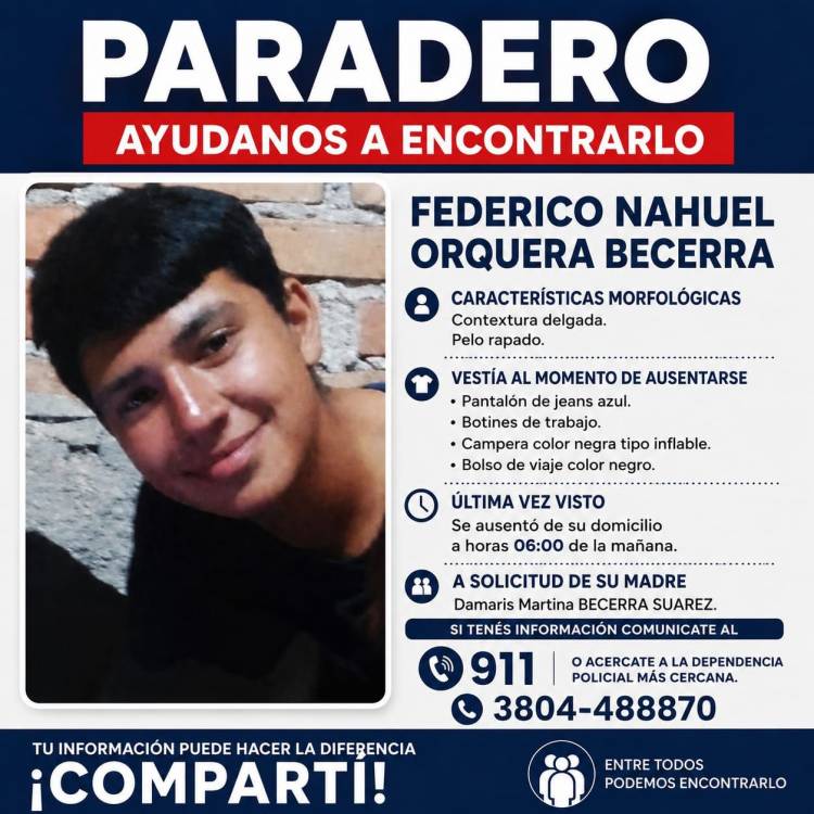 Encontraron en Chepes al adolescente que era buscado en Aimogasta