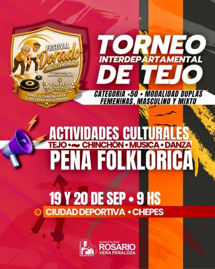 Chepes será sede del Torneo Interdepartamental de Tejo en el Festival Dorado 2026