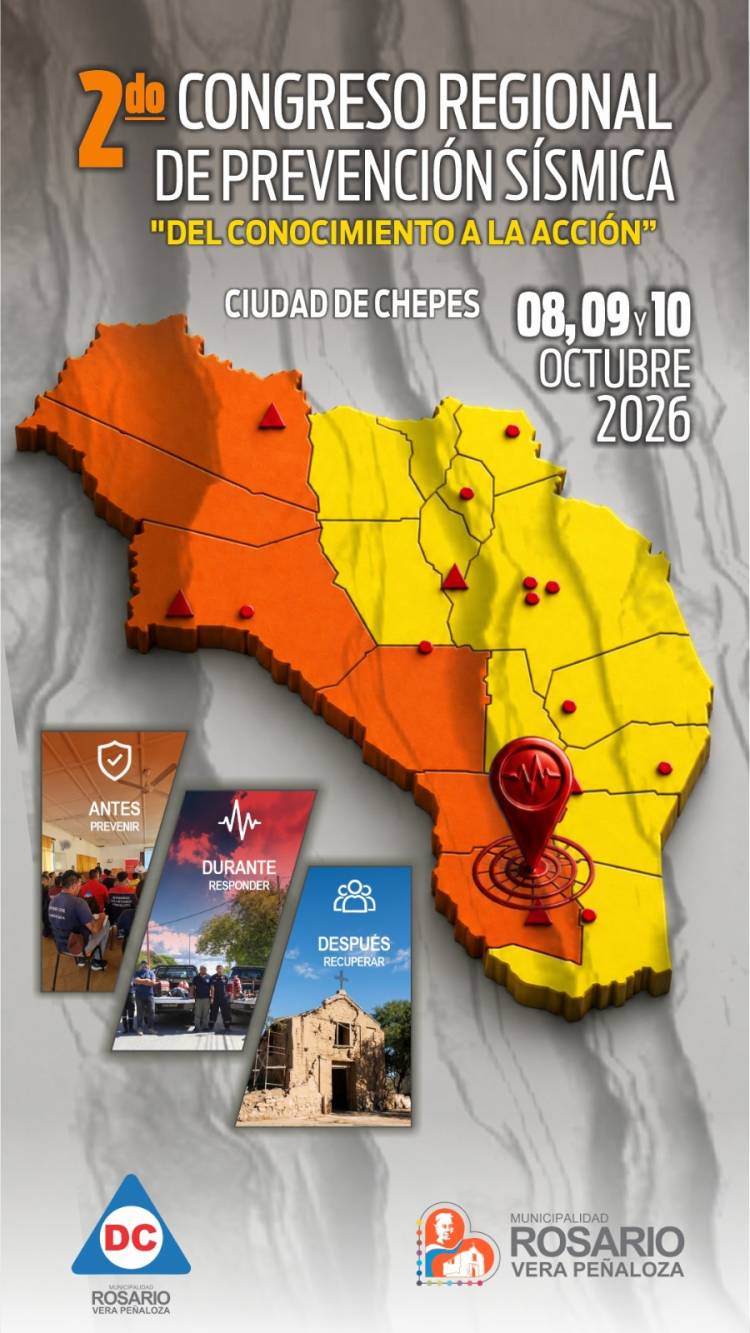 Chepes será sede del 2° Congreso Regional de Prevención Sísmica