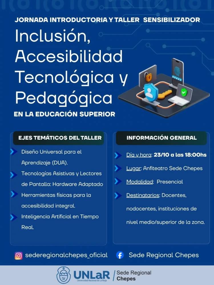 La Sede Regional Chepes realizará una jornada sobre inclusión y accesibilidad en la educación superior