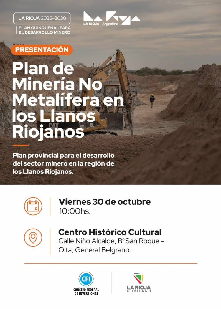 La Rioja presentará en Olta un plan para impulsar la minería no metalífera en los Llanos